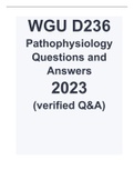 WGU D236 Pathophysiology Questions And Answers 2023 (verified Q&A).
