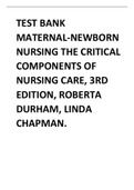 Test Bank Maternal-Newborn Nursing The Critical Components of Nursing Care, 3rd Edition, Roberta Durham, Linda Chapman Updated