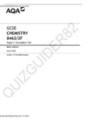 GCSE CHEMISTRY 8462/2F Paper 2 Foundation Tier[DOWNLOAD TO PASS]