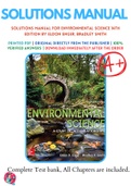 Solutions Manual For Environmental Science 14th Edition By  Eldon Enger, Bradley Smith 9780073532554