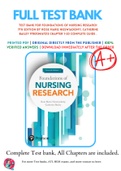 Test Bank For Foundations of Nursing Research 7th Edition By Rose Marie Nieswiadomy; Catherine Bailey 9780134167213 Chapter 1-20 Complete Guide .