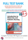 Test Bank For Introduction to Maternity and Pediatric Nursing 9th Edition By Gloria Leifer 9780323826808 Chapter 1-34 Complete Guide .