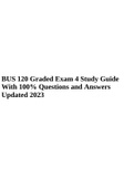 BUS 120 Graded Exam 4 Study Guide With 100&percnt; Questions and Answers Updated 2023&period;