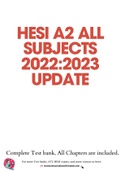 HESI A2 ALL SUBJECTS 2022/2023 UPDATE QUESTIONS WITH ANSWERS
