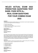 NCLEX ACTUAL EXAM 2022 PREDICTION QUESTIONS TEST BANK. GET A+. REAL EXAM QUESTIONS FOR YOUR COMING EXAM 2022