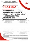 PLS1502 EXAMPACK - SEMESTER 1 - 2023 - UNISA (LATEST) - ALL-IN-ONE - INCLUDES :- ASSIGNMENT MEMOS, NOTES, SUMMARIES, PAST QUESTIONS AND ANSWERS. 