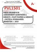 PVL1501 EXAMPACK - SEMESTER 1 - 2023 - UNISA (LATEST) - ALL-IN-ONE - INCLUDES :- ASSIGNMENT MEMOS, NOTES, SUMMARIES, PAST QUESTIONS AND ANSWERS. 