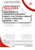 SCL1501 EXAMPACK - SEMESTER 1 - 2023 - UNISA (LATEST) - ALL-IN-ONE - INCLUDES :- ASSIGNMENT MEMOS, NOTES, SUMMARIES, PAST QUESTIONS AND ANSWERS. 