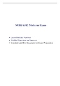 NURS 6512 Midterm Exam (7 Versions, 700 Q & A, Latest-2022/2023) / NURS 6512N Midterm Exam / NURS6512 Midterm Exam / NURS-6512N Midterm Exam: |100% Correct and Verified Q & A|