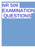 NR 509 EXAMINATION  QUESTIONS