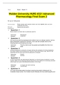 Walden University NURS 6521 Advanced Pharmacology Final Exam 2