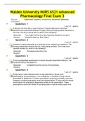 Walden University NURS 6521 Advanced Pharmacology Final Exam 3