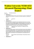 Walden University NURS 6521 Advanced Pharmacology Final Exam 5