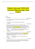 Walden University NURS 6521 Advanced Pharmacology Final Exam 6
