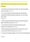 Deductive and Inductive Reasoning identifying Practice Questions and Answers