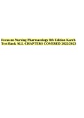 Focus on Nursing Pharmacology 8th Edition Karch Test Bank ALL CHAPTERS COVERED 2022/2023.