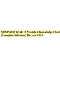 NRNP 6552 Week 10 Module 4 Knowledge Check (Complete Solutions) Revised 2023.