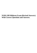 NURS 209 Midterm Exam &lpar;Revised Answers&rpar; With Correct Questions and Answers&period; 