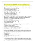 Vascular Disorder NCLEX  - Questions And Answers
