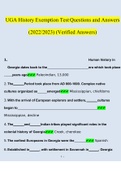 UGA History Exemption Test Questions and Answers &lpar;2022&sol;2023&rpar; &lpar;Verified Answers&rpar;
