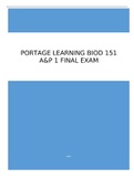 Portage Learning BIOD 151 A&P 1 Final Exam, Module 1 - 7 Exams & Lab 1 - 8 Exams | 100% Verified