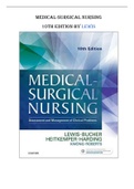 Medical-Surgical Nursing  by LEWIS - 10th Edition (QUESTIONS & ANSWERS) 2023