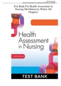 Health Assessment in Nursing  by Weber - 6th Edition All Chapters (QUESTIONS & ANSWERS) Test Bank 2023