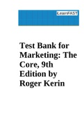 Test Bank for Marketing: The Core, 9th Edition by Roger Kerin