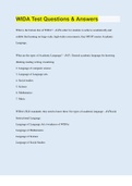 WIDA Test Questions & Answers &vert; Questions with 100&percnt; Correct Answers &vert; Verified &vert; Updated 2023