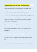 Workplace Safety Test Study Guide &vert; Questions with 100&percnt; Correct Answers &vert; Verified &vert; Updated 2023