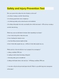 Safety and Injury Prevention Test &vert; Questions with 100&percnt; Correct Answers &vert; Verified &vert; Updated 2023