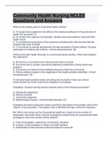 Community Health Nursing NCLEX Questions and Answers