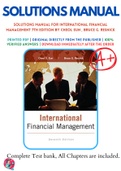 Solutions Manual For International Financial Management 7th Edition by Cheol Eun , Bruce G. Resnick 9780077861605 Chapter 1-21 Complete Guide.