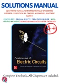 Solutions Manual for Fundamentals of Electric Circuits 6th Edition by Charles Alexander , Matthew Sadiku 9780078028229 Chapter 1-19 Complete Guide.