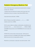Pediatric Emergency Medicine Test &vert; 50 Questions with 100&percnt; Correct Answers &vert; Verified &vert; Updated 2023