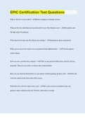 EPIC Certification Test Questions &vert; 185 Questions with 100&percnt; Correct Answers &vert; Verified &vert; Updated 2023 &vert; 24 Pages