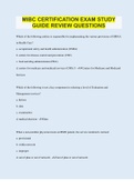MIBC CERTIFICATION EXAM STUDY GUIDE REVIEW QUESTIONS &vert; Questions with 100&percnt; Correct Answers &vert; Verified &vert; Updated 2023