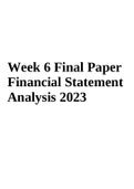 OMM 622 Week 6 Final Paper Financial Statement Analysis 2023