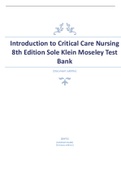 Introduction to Critical Care Nursing 8th Edition Sole Klein Moseley Test Bank