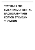 Test bank for Essentials of Dental Radiography 9th Edition By Evelyn Thomson