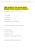 EMT Chapter 6: The Human Body - Multiple Choice Questions Rated A+
