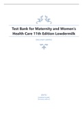 Test Bank for Maternity and Women’s Health Care 11th Edition Lowdermilk