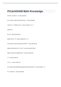 PiCat&sol;ASVAB Math Knowledge 2023 with 100&percnt; correct questions and answers