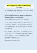 Nursing Application for Managing Patient Care &vert; Questions with 100&percnt; Correct Answers &vert; Verified &vert; Updated 2023