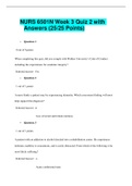 NURS 6501N Week 3 Quiz 2 with Answers (25/25 Points)/Download to get A	