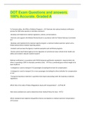 DOT Exam Questions and answers&period; 100&percnt; Accurate&period; Graded A