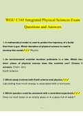 WGU C165 Integrated Physical Sciences Exam Questions and Answers 2023 | 100% Verified Answers
