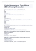 Clinical Neuroscience Exam 1 latest 2023 with complete solution