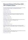 Movement Science II Final Exam 2023 with complete solution