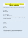 Business Communications Midterm Review Questions &vert; 90 Questions with 100&percnt; Correct Answers &vert; Verified &vert; Latest Update &vert; 40 Pages
